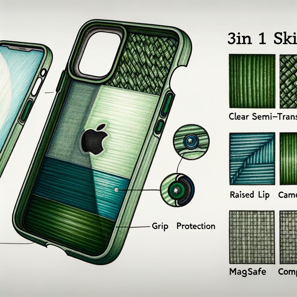 3in1 Skin phone case Magnetic phone cover