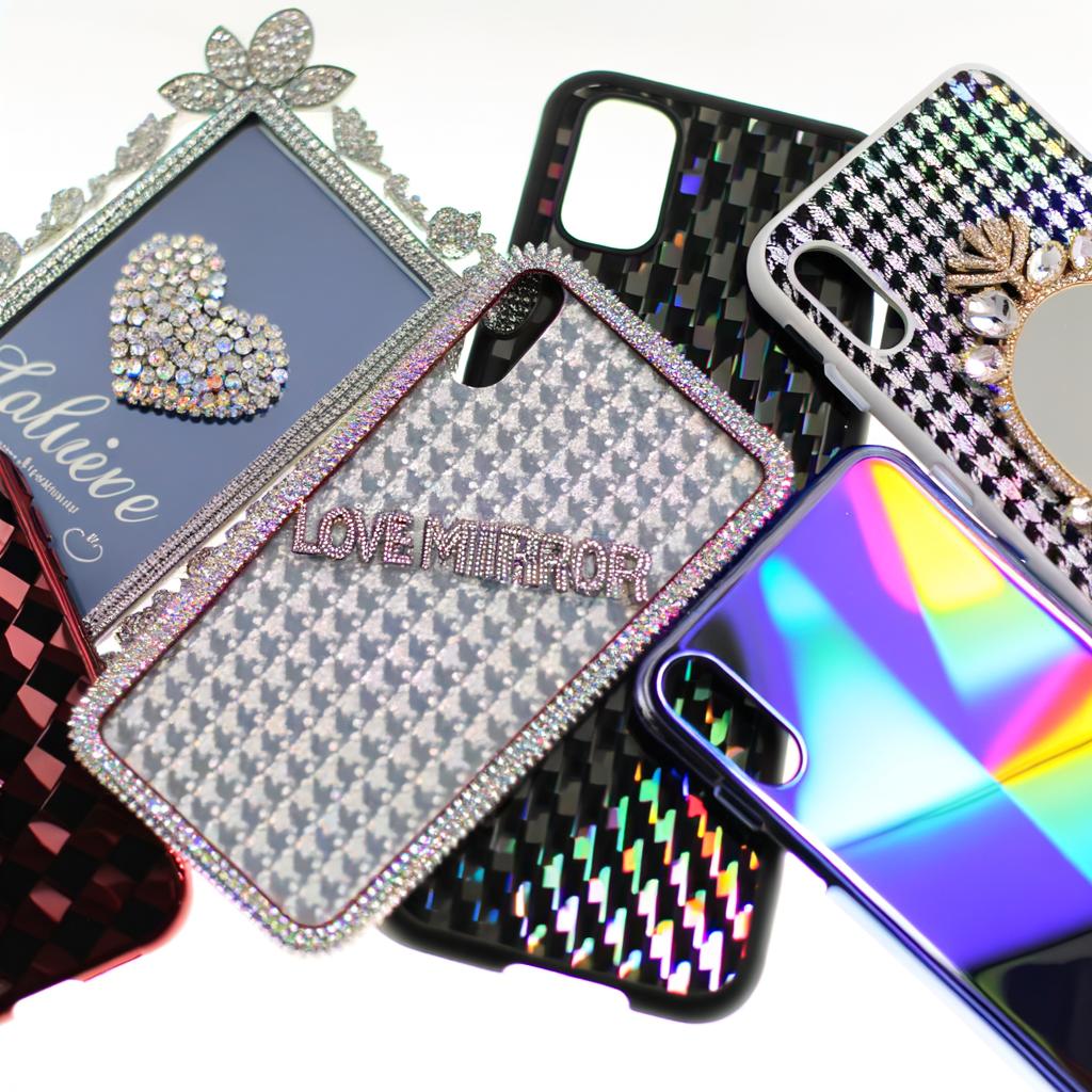 mobile phone cover case for cell phones Love Mirror phone case  Diamond phone cover