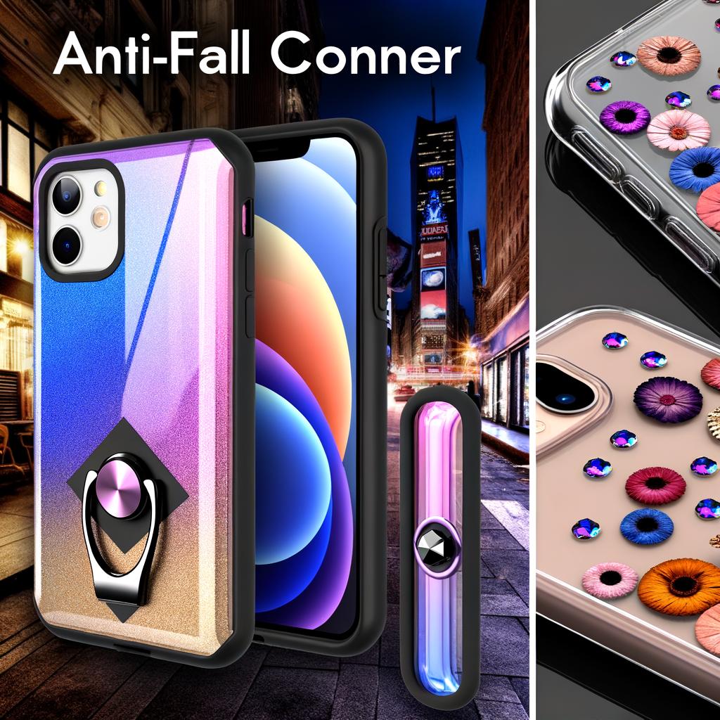 anti-fall phone cover Luxury phone case 2 in 1  diamond