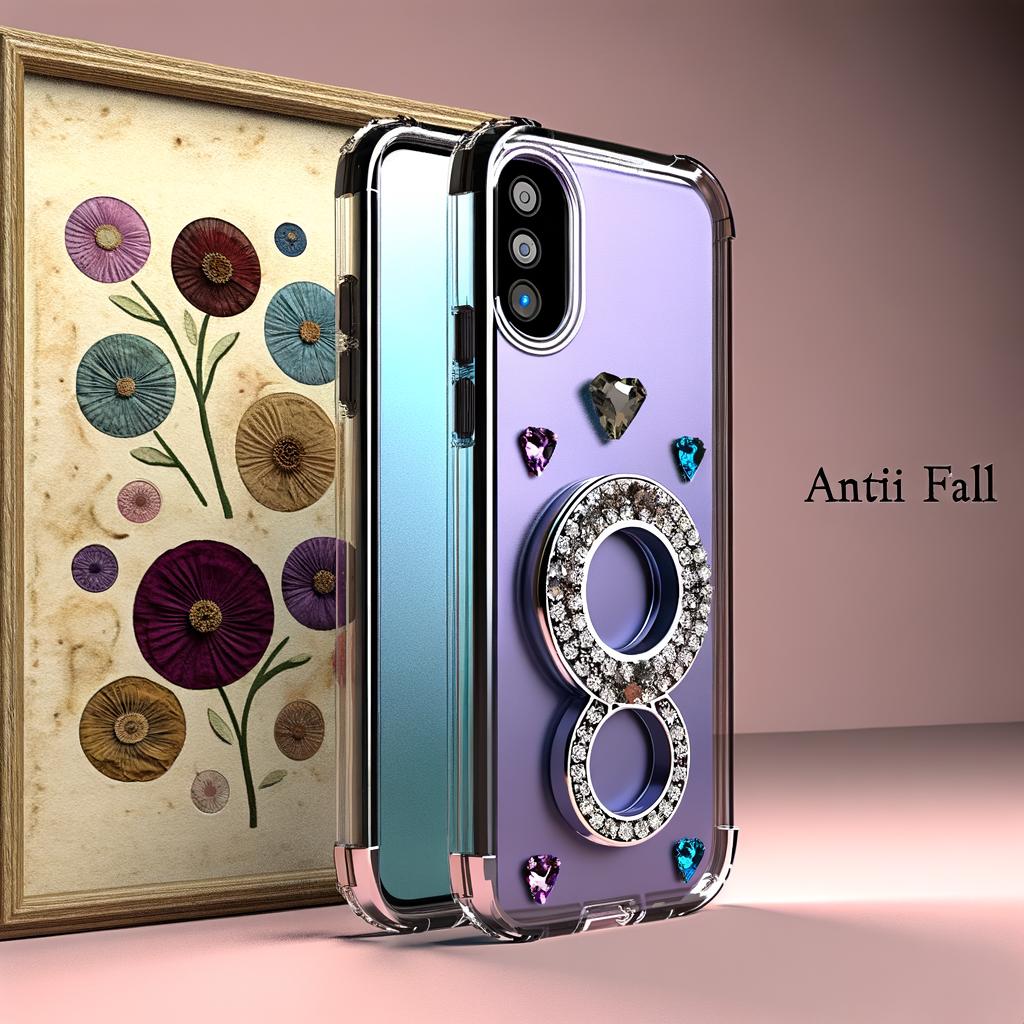 anti-fall phone cover Luxury phone case 2 in 1  diamond