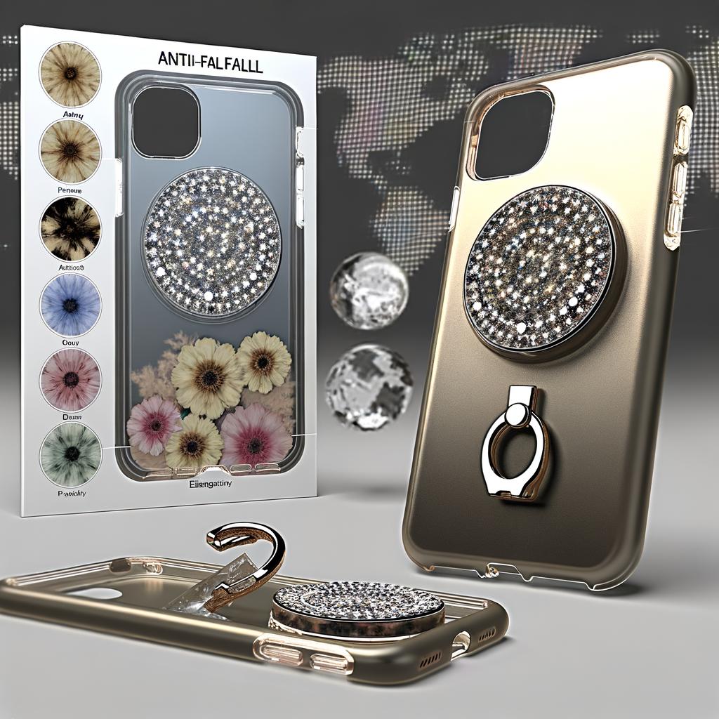 anti-fall phone cover Luxury phone case 2 in 1  diamond