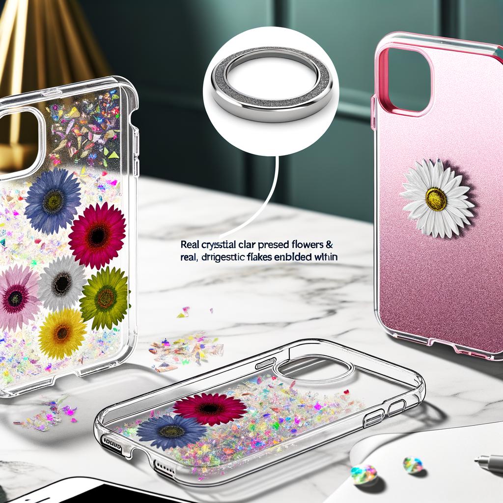 cell phone case Magnetic phone cover Glitter phone case