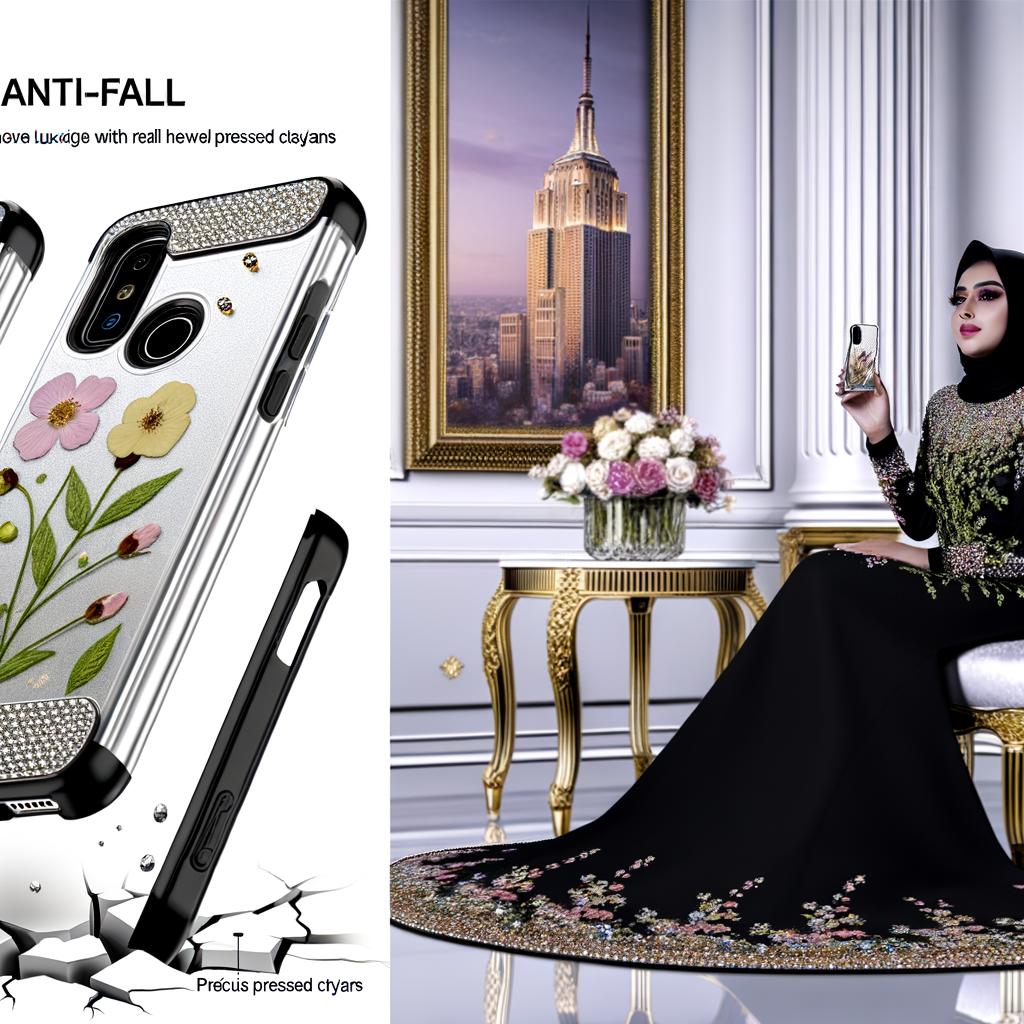 anti-fall phone cover Luxury phone case 2 in 1  diamond