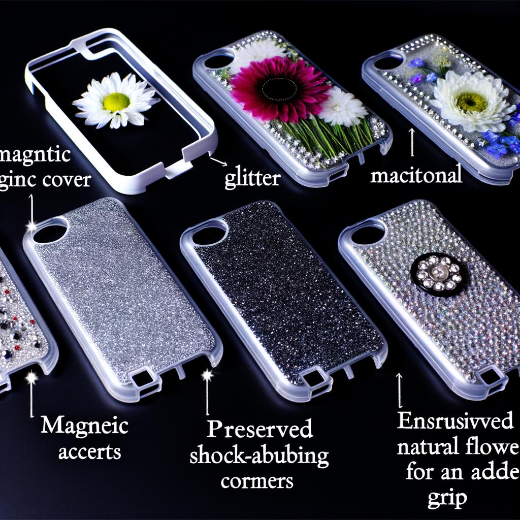cell phone case Magnetic phone cover Glitter phone case