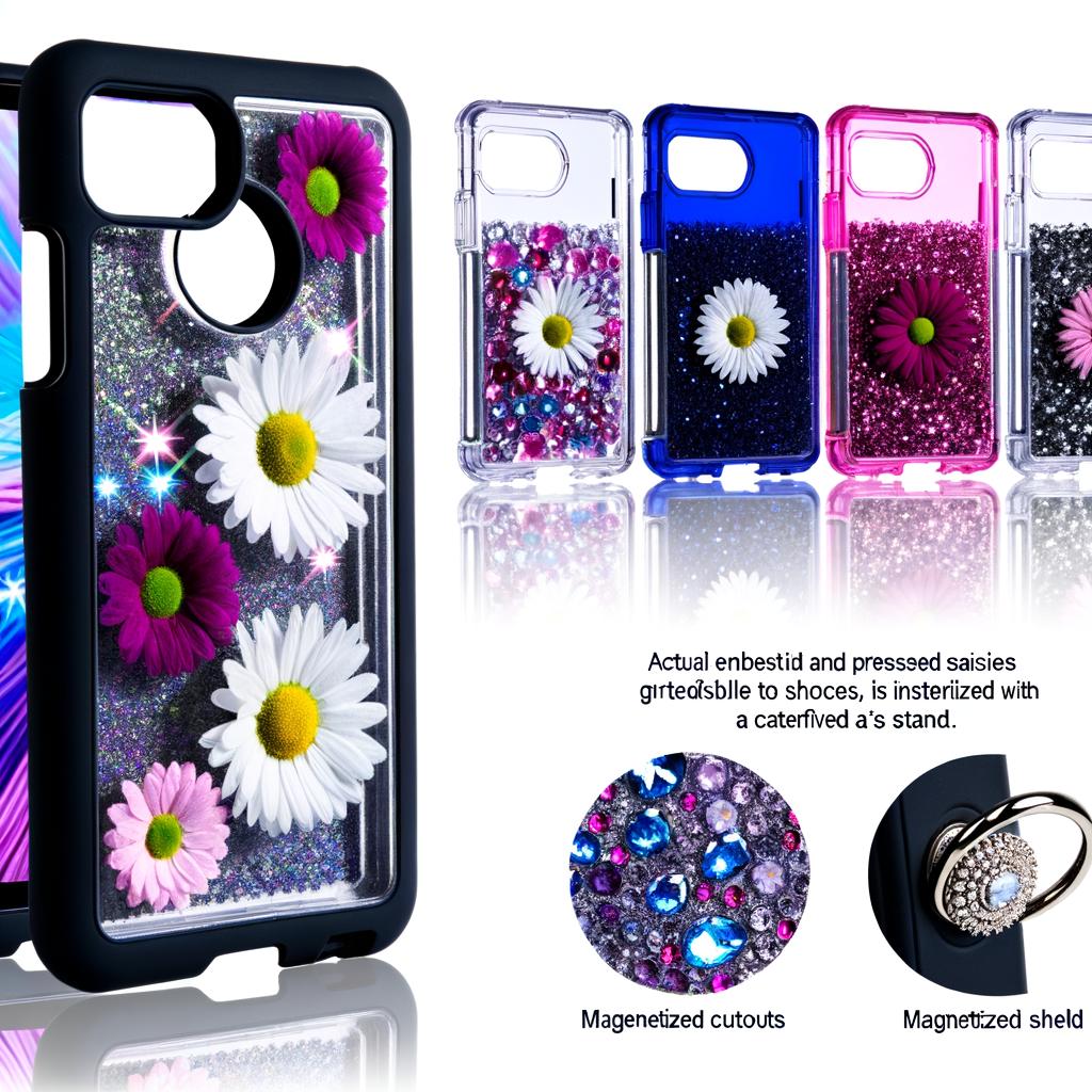 cell phone case Magnetic phone cover Glitter phone case