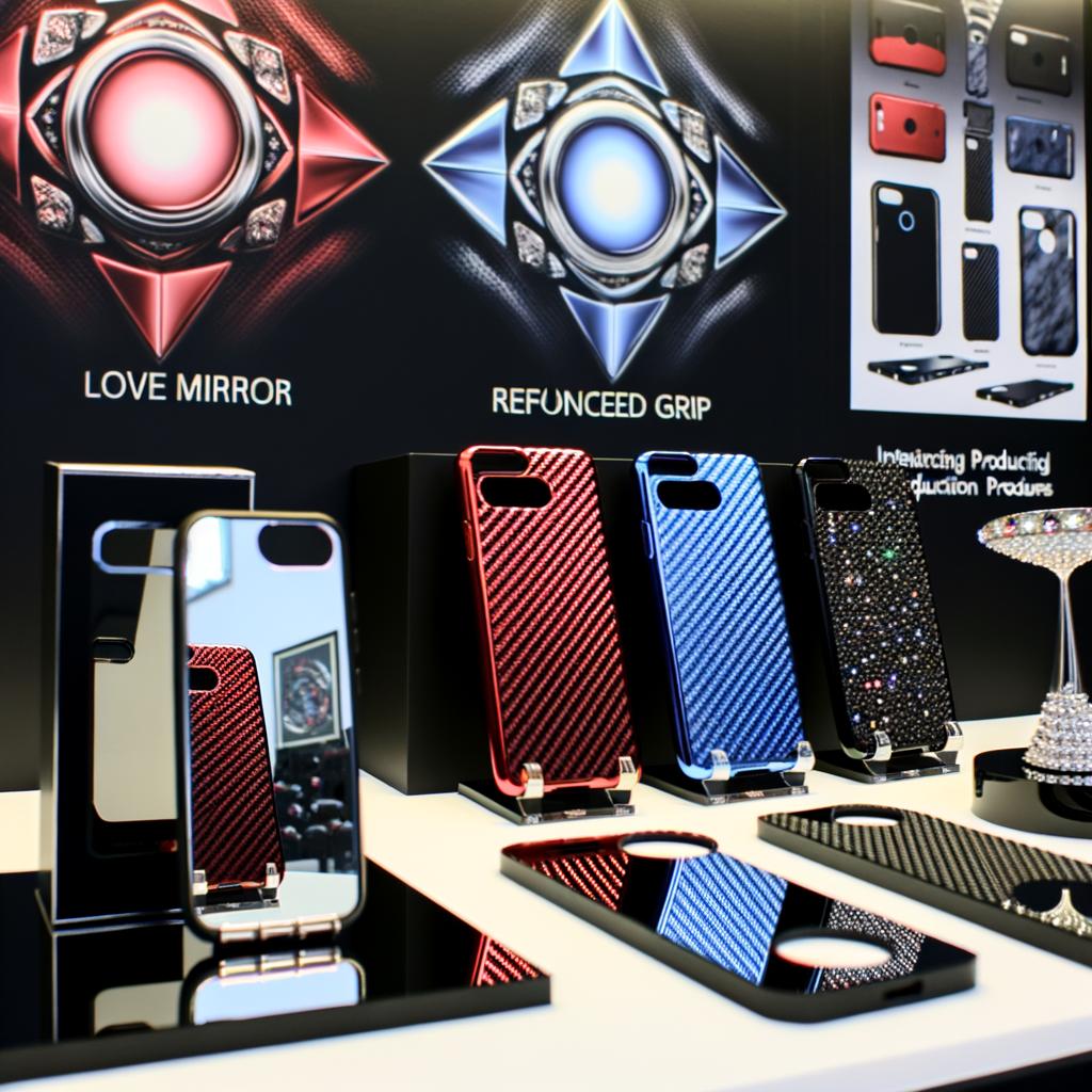 mobile phone cover case for cell phones Love Mirror phone case  Diamond phone cover