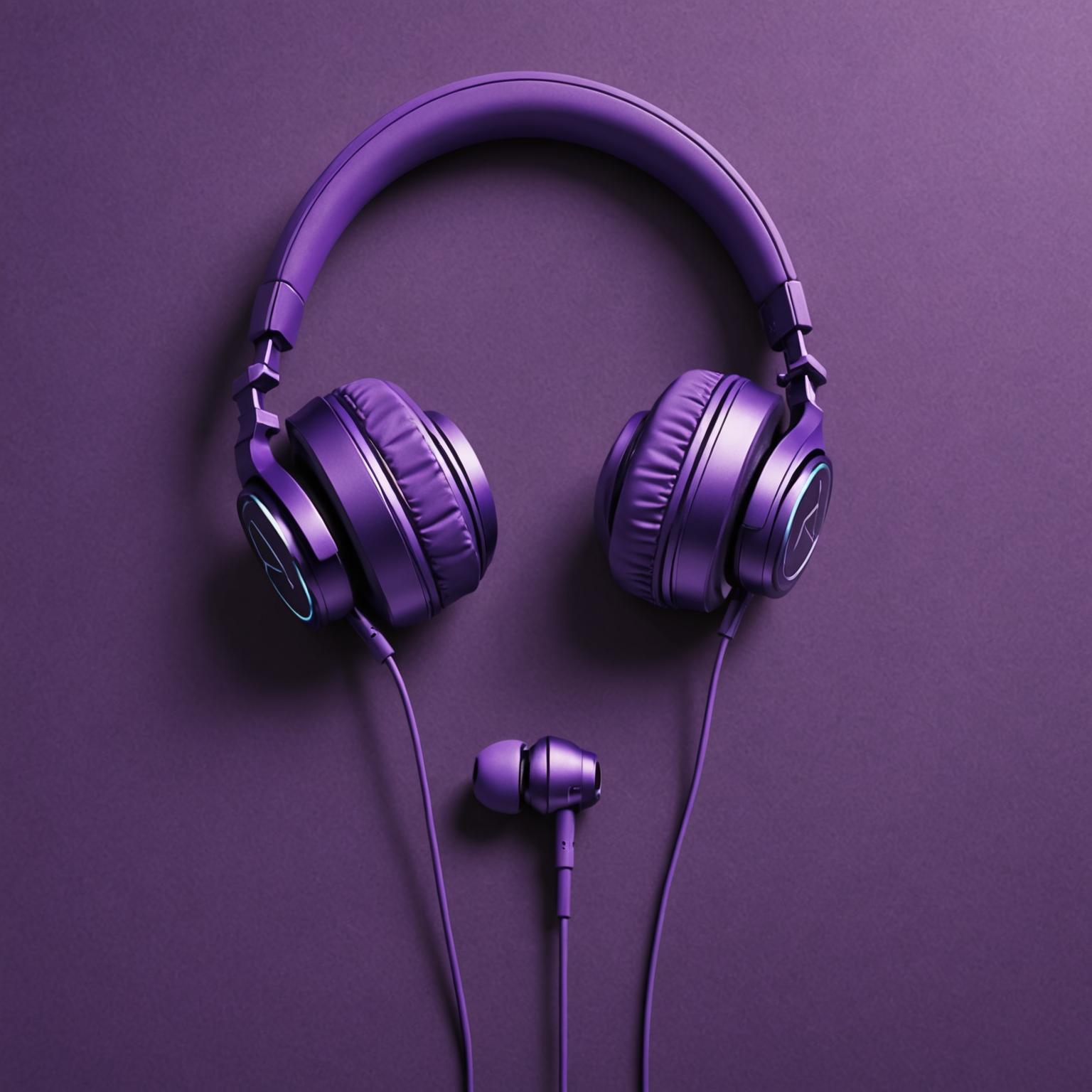 purple earphone