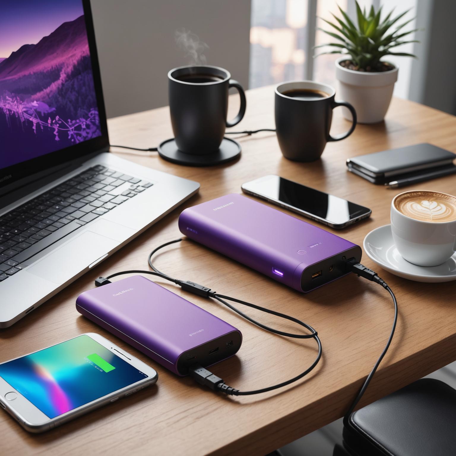 purple power bank stylish power banks universal power bank purple color tech accessories