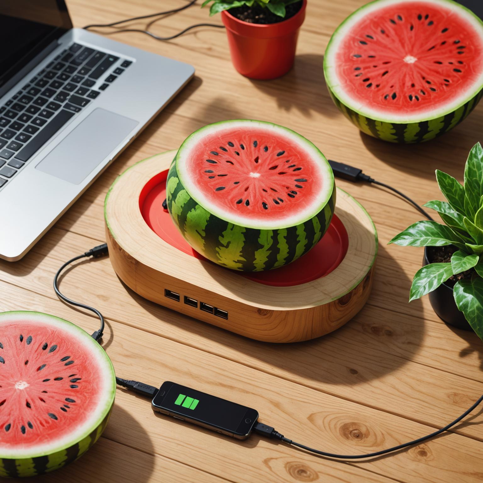 watermelon charger fruit-themed charger cute USB charger colorful phone charger