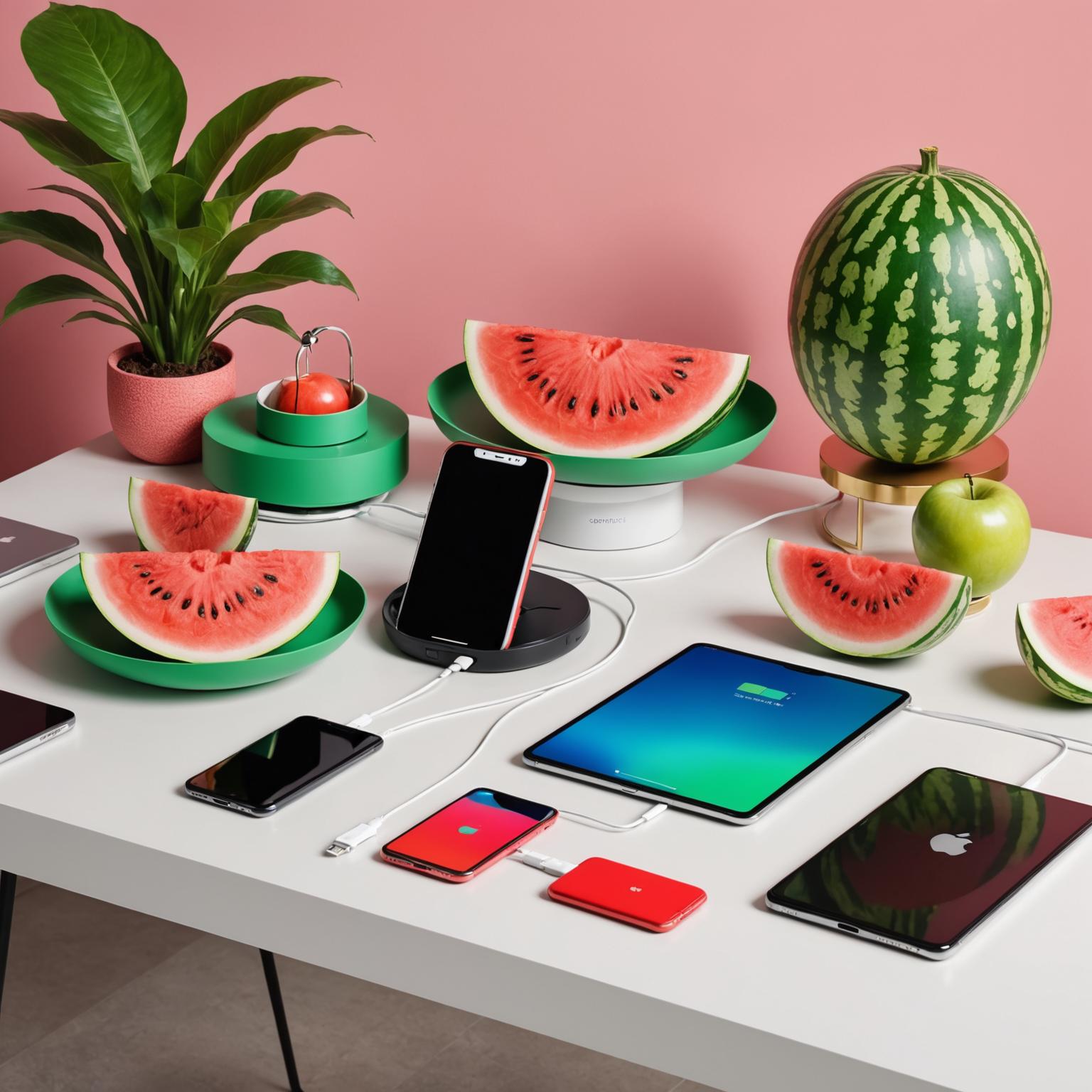 watermelon charger fruit-themed charger cute USB charger colorful phone charger