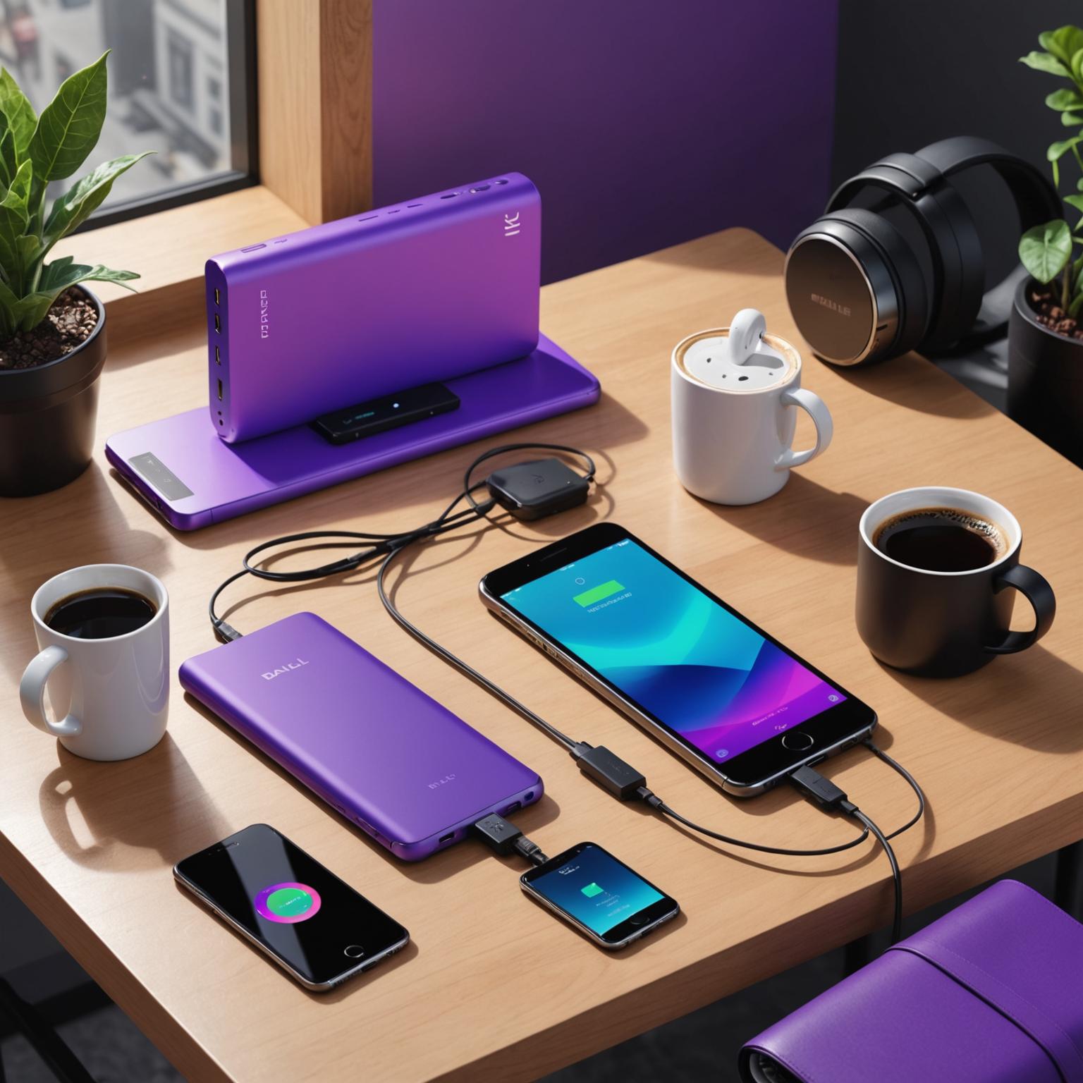 purple power bank stylish power banks universal power bank purple color tech accessories