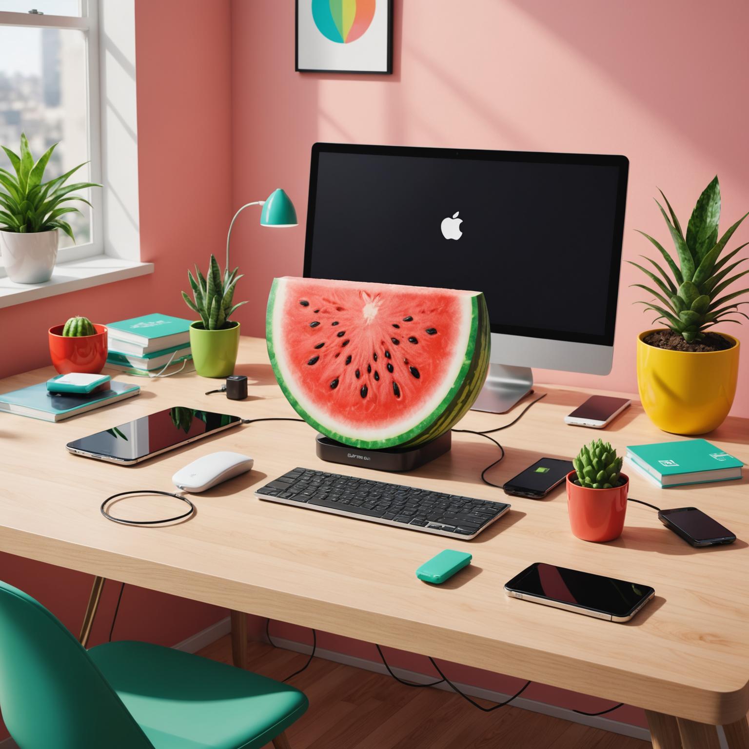 watermelon charger fruit-themed charger cute USB charger colorful phone charger