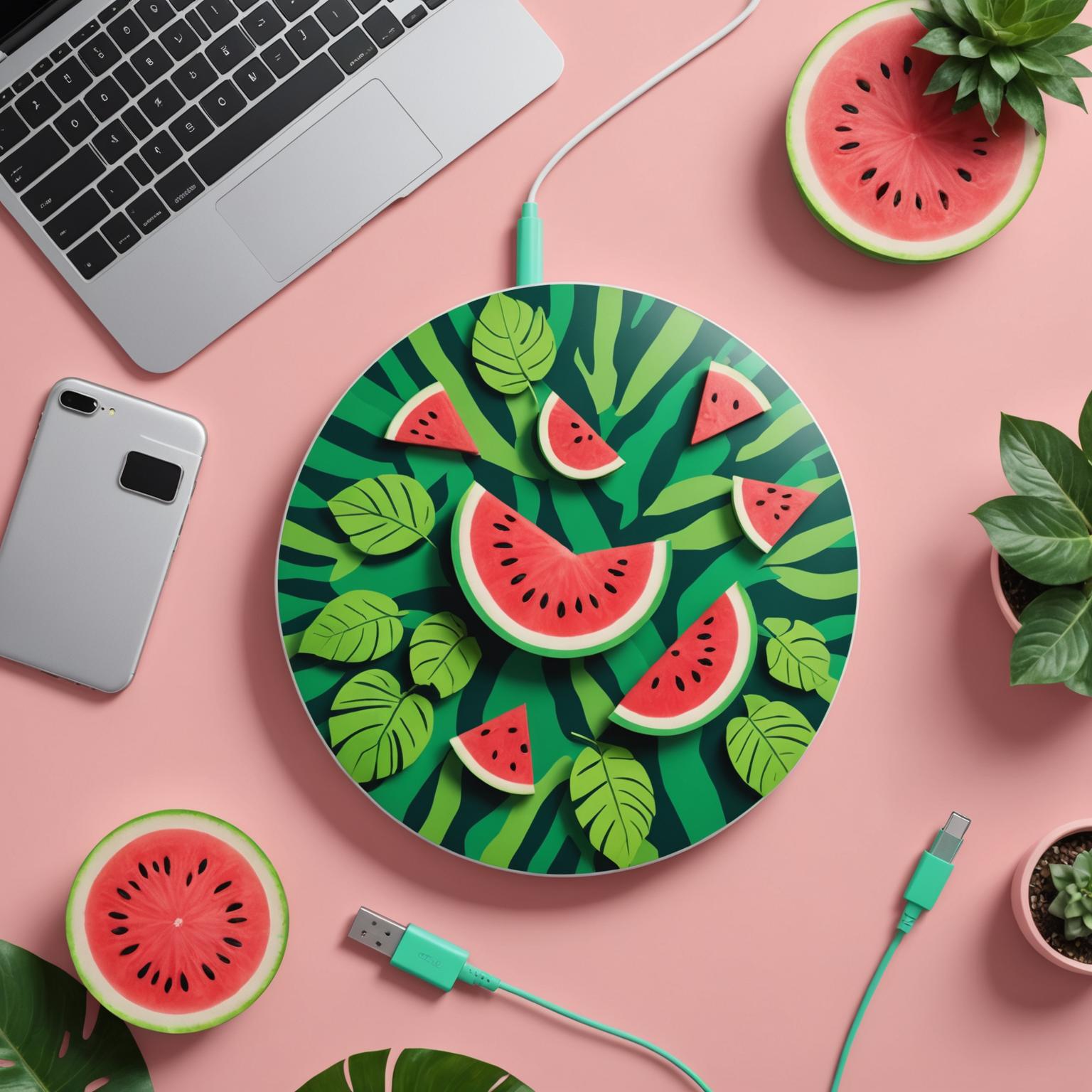 watermelon charger fruit-themed charger cute USB charger colorful phone charger