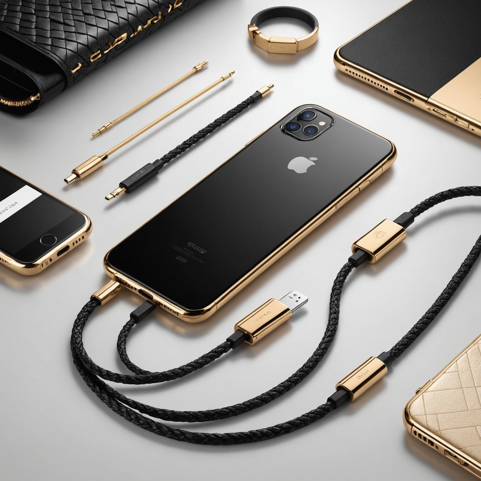 luxury data cable  designer USB cable fast charging luxury cable tech luxury market