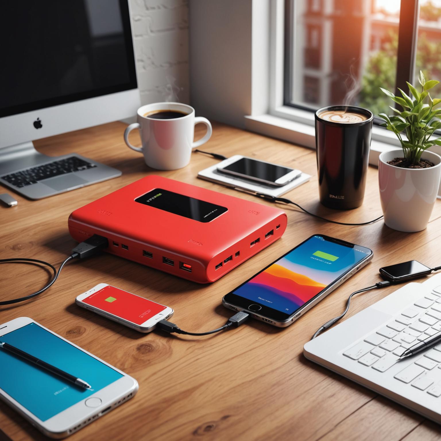 red power bank red battery pack red phone charger