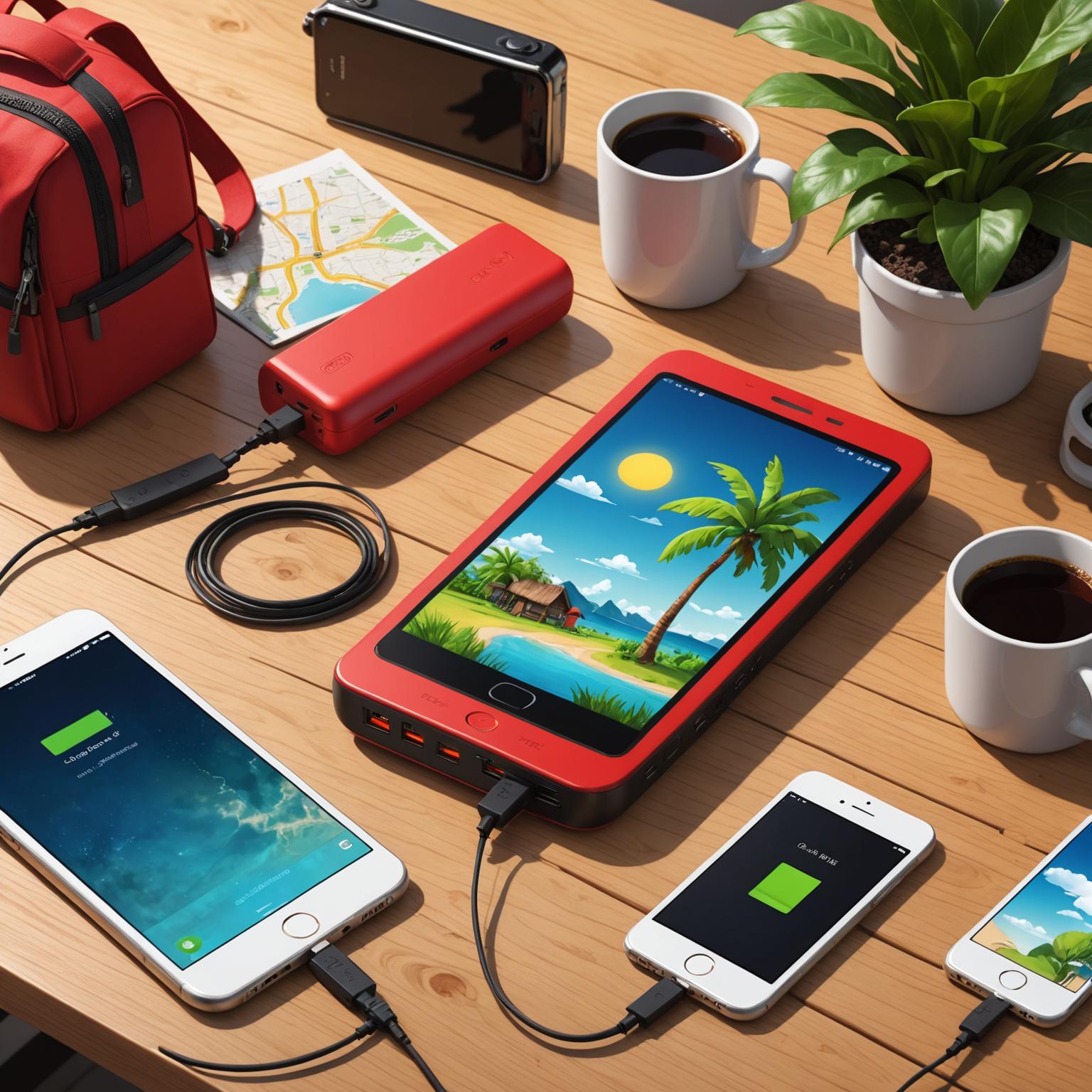 red power bank red battery pack red phone charger