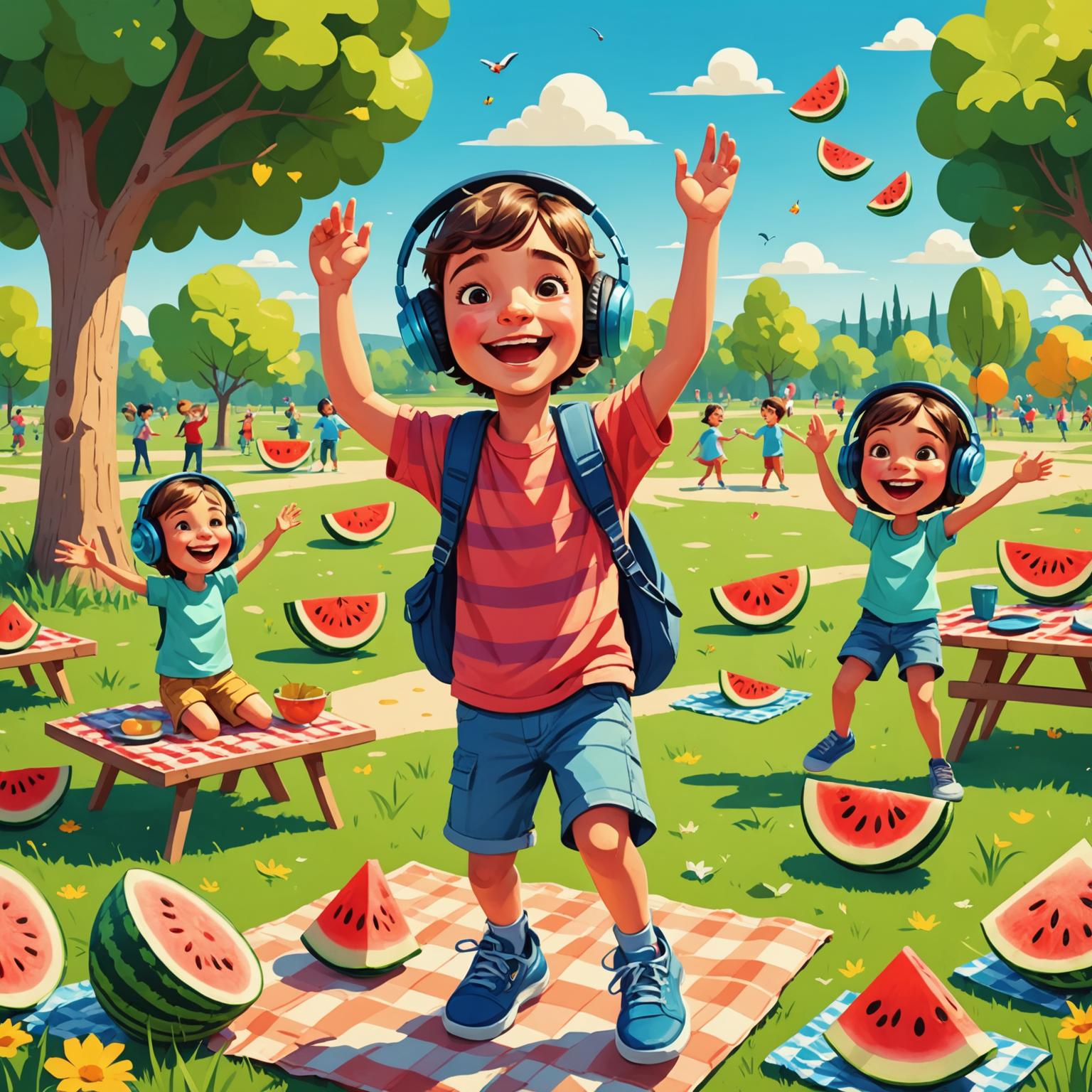 watermelon earphone fruit-themed earphones earphones for kids