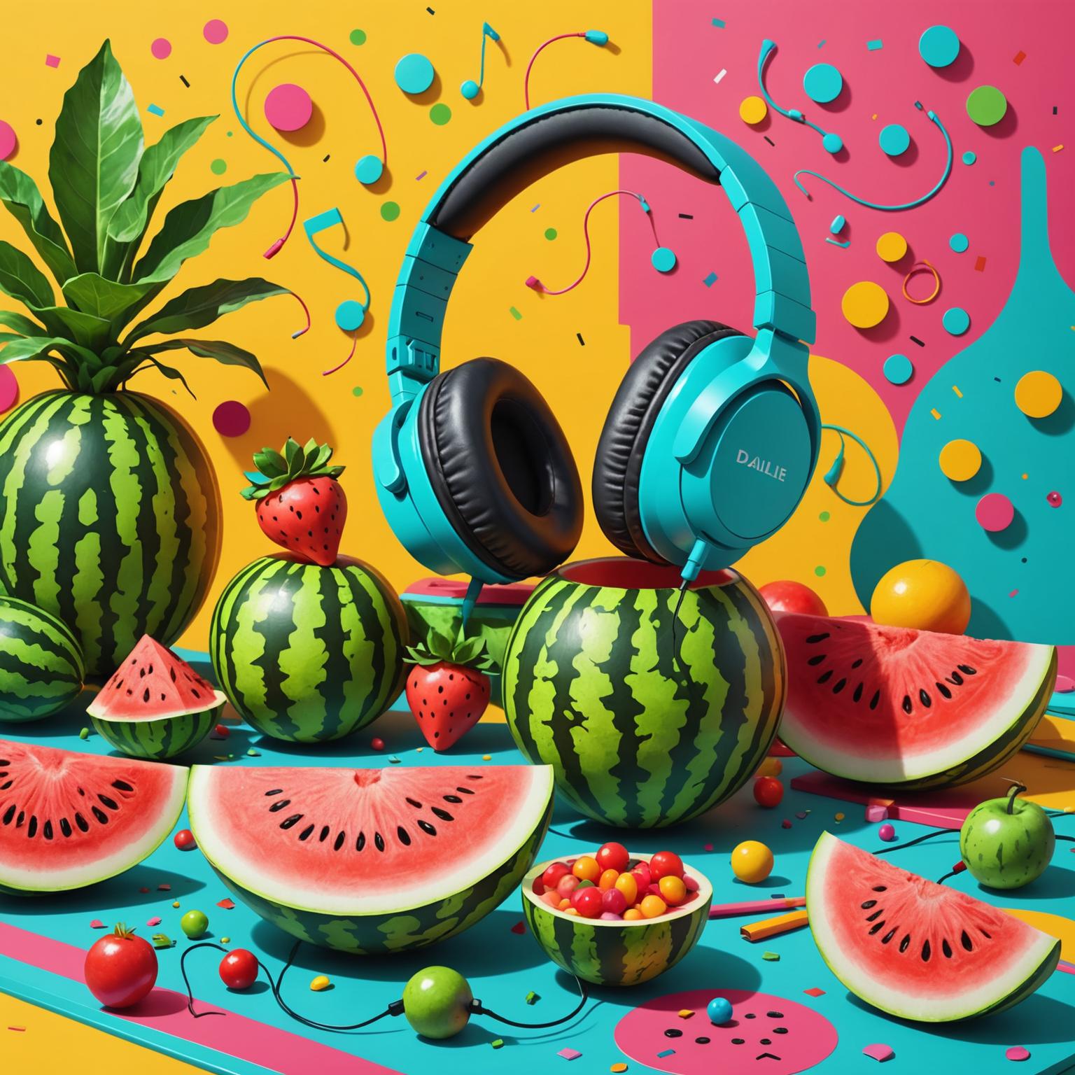 watermelon earphone fruit-themed earphones earphones for kids
