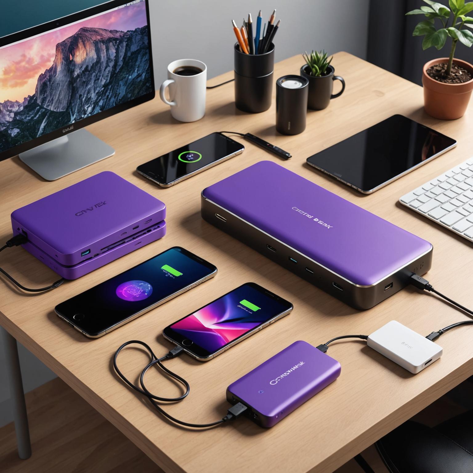 purple power bank  purple portable charger stylish purple power bank purple charging bank