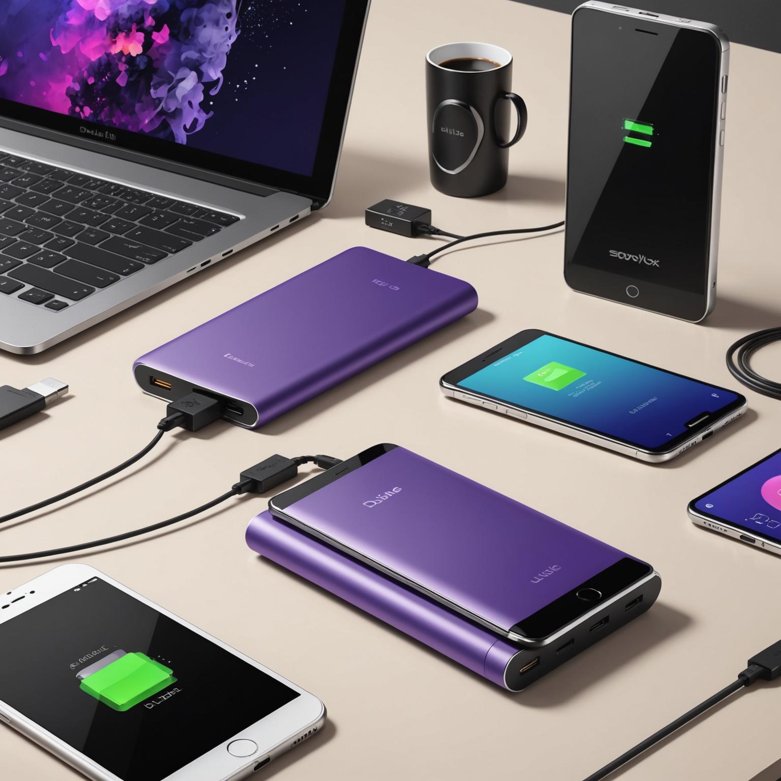 purple power bank  purple portable charger stylish purple power bank purple charging bank