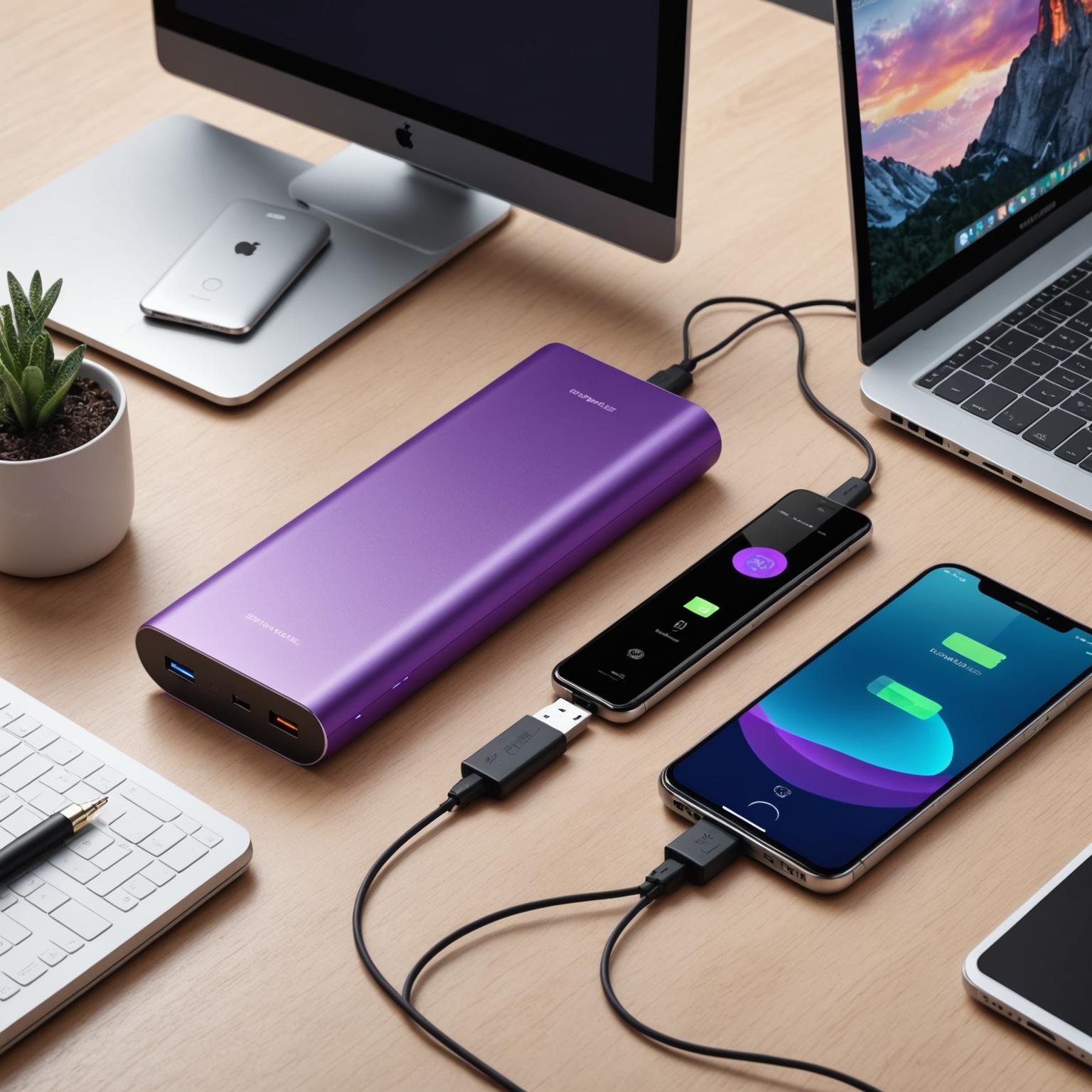 purple power bank  purple portable charger stylish purple power bank purple charging bank