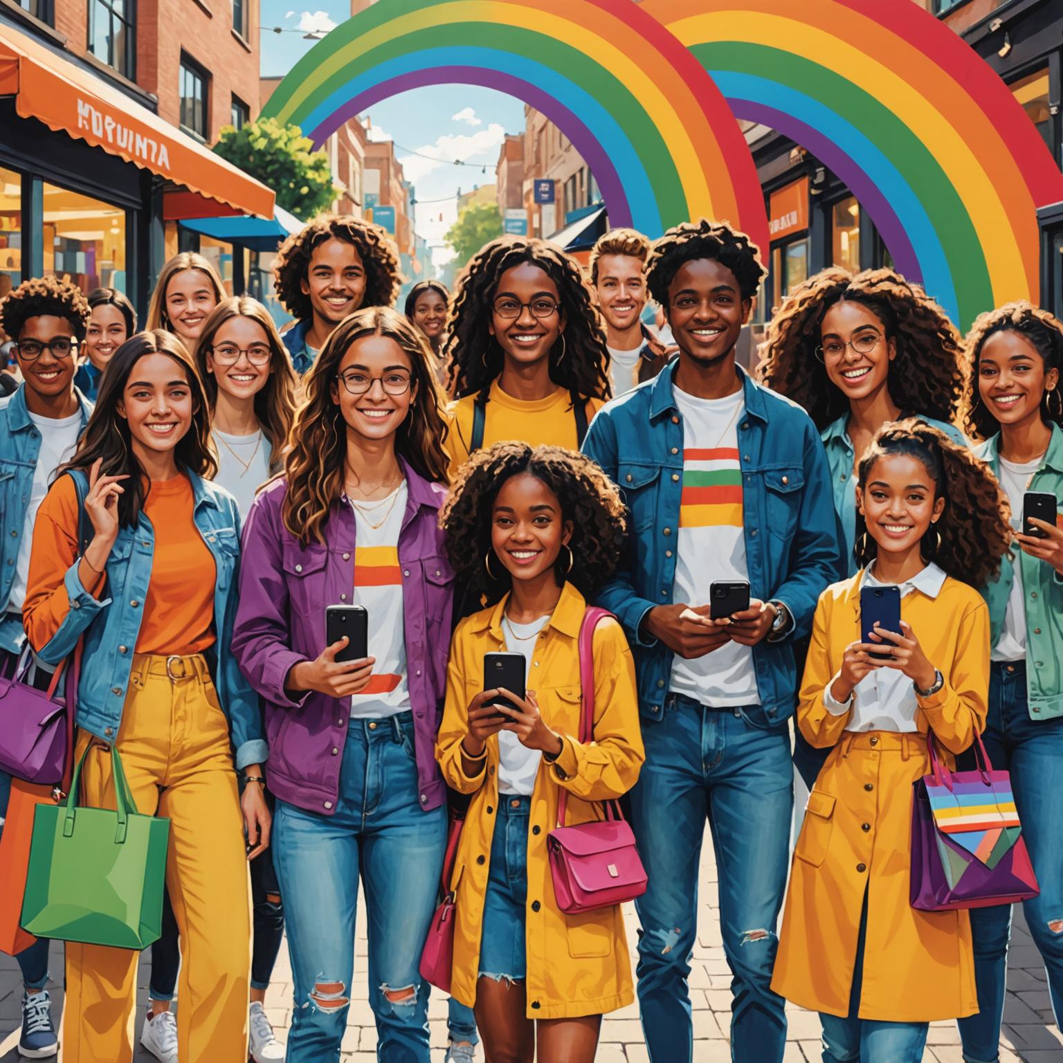 rainbow phone cover artistic phone accessories trendy smartphone cases